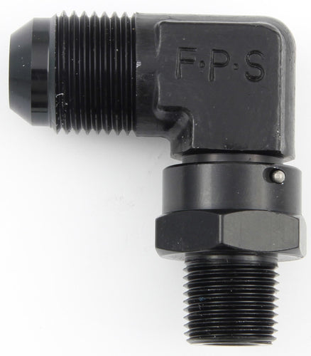 Fragola #8 x 1/4 MPT 90-Degree Swivel Adapter Black 499107-BL