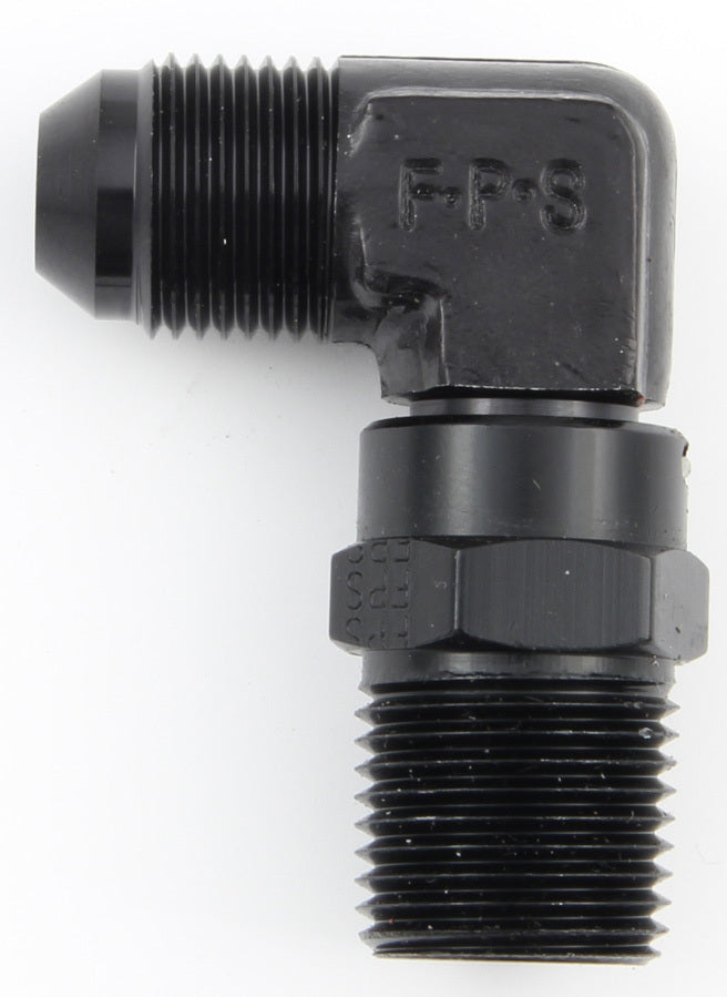 Fragola #6 x 3/8 MPT 90-Degree Swivel Adapter Black 499166-BL