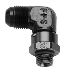 Fragola #6 x 9/16-18 90-Degree Swivel Adapter Black 499206-BL