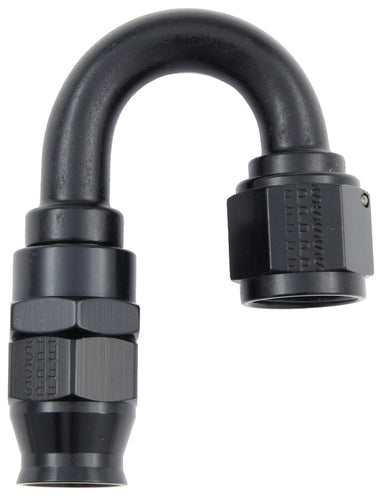 Fragola Hose Fitting #6 180-Degree PTFE Black 681806-BL