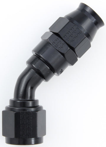 Fragola Hose Fitting #6 45-Degree PTFE Black 684506-BL