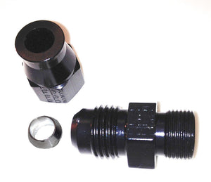 Fragola 6AN Male to 1/4" Tube Adapter Fitting Black 892004-BL