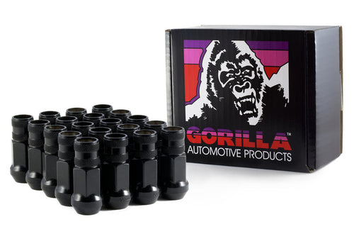 Gorilla Lug Nuts 12mm x 1.50 Black Chrome Open End (20pk) 45038BC-20