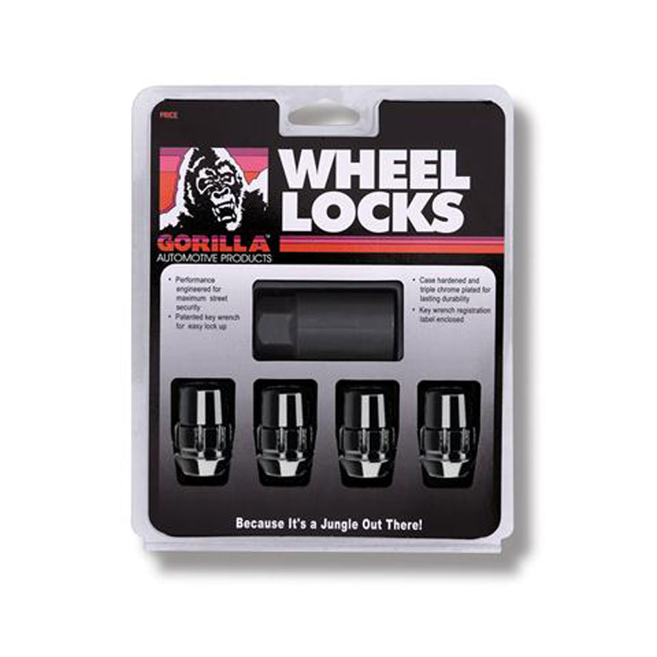 Gorilla Wheel Locks Acorn Black Chrome 14mm x 1.50 (4pk) 71641NBC