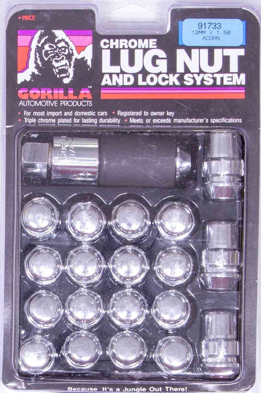 Gorilla Lug Nut and Lock System 14mm x 1.50 Acorn Bulge 91743