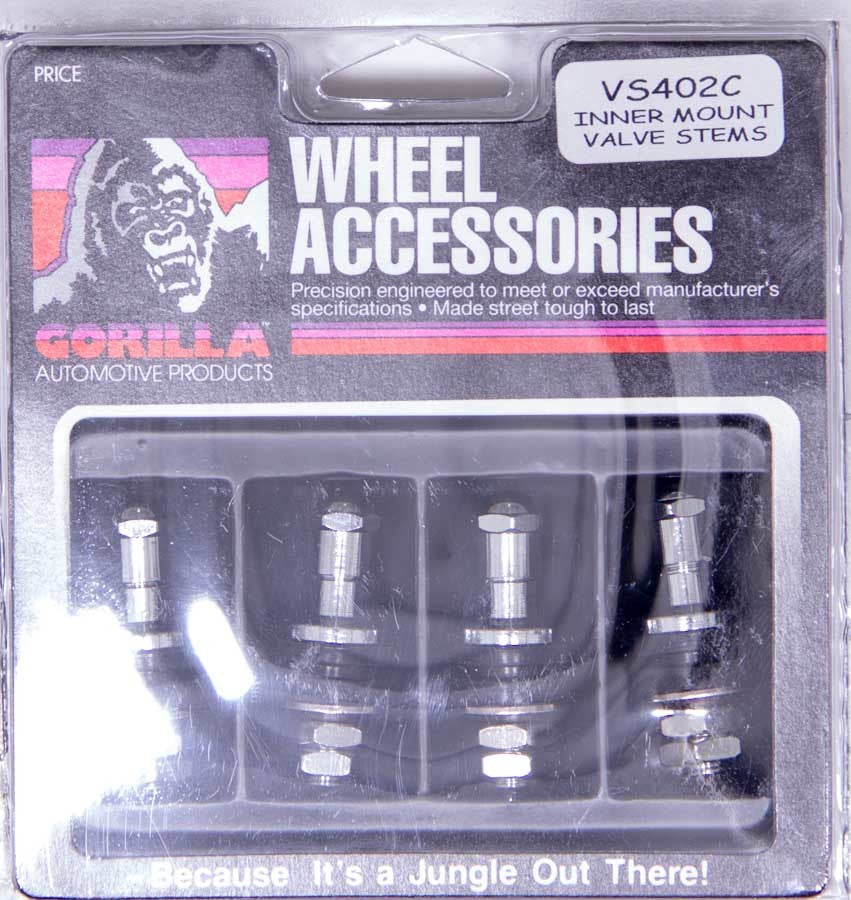 Gorilla Valve Stems Inner Mount Bolt On Chrome (4pk) VS402C