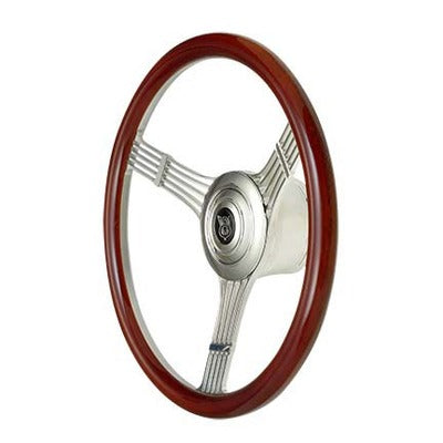 GT Performance Steering Wheel Retro Banjo Wood Pol. Spokes