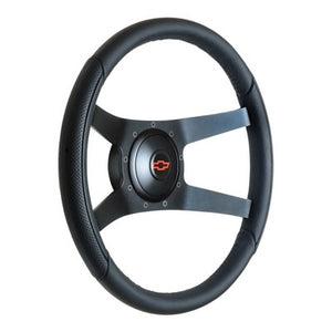 GT Performance Steering Wheel Pro-Touring Leather Black Spokes