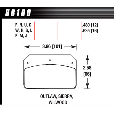 Hawk Brake Pads HB100F480 Dynalite / 2000 HPS