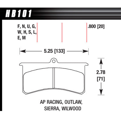 Hawk Brake Pads HB101H800 Superlite/XL DTC-05