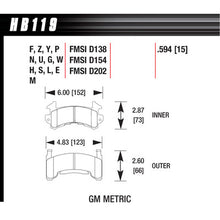 Hawk Brake Pads HB119U594 Metric GM DTC-70