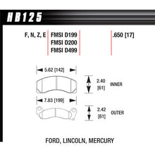 Hawk Brake Pads HB125E650 Blue 9012 Ford