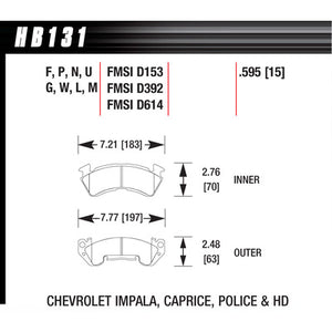Hawk Brake Pads HB131M595 Full Size GM Magnum Black
