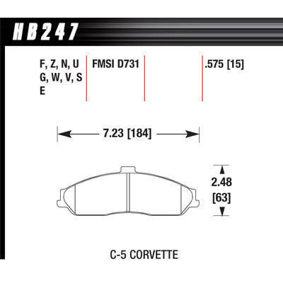 Hawk Brake Pads HB247F575 Performance Street GM