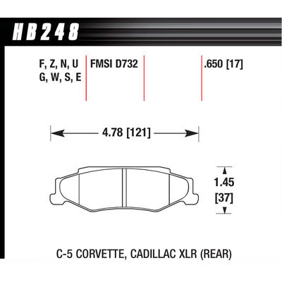 Hawk Brake Pads HB248F650 Performance Street Rear GM