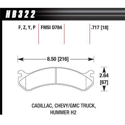 Hawk Brake Pads HB322P717 Performance Street GM Truck/SUV