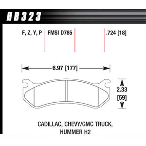 Hawk Brake Pads HB323Z724 Performance Street Front GM Truck/SUV