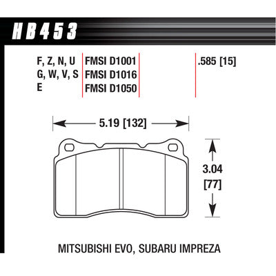 Hawk Brake Pads HB453F585 Performance Street 2010 Camaro