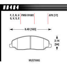 Hawk Brake Pads HB484Z670 Performance Street Front Mustang