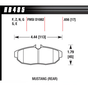 Hawk Brake Pads HB485F656 Performance Street Rear Mustang