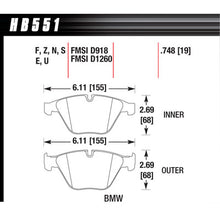 Hawk Brake Pads HB551F748 Performance Street BMW