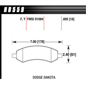 Hawk Brake Pads HB559F695 Performance Street Front Mopar/Mitsubishi