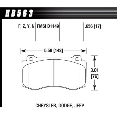 Hawk Brake Pads HB563F656 Performance Street Front Jeep/Mopar