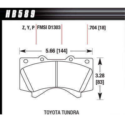 Hawk Brake Pads HB589P704 Rear Toyota Truck/SUV LTS