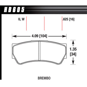 Hawk Brake Pads HB605W625 Brembo DTC-30 