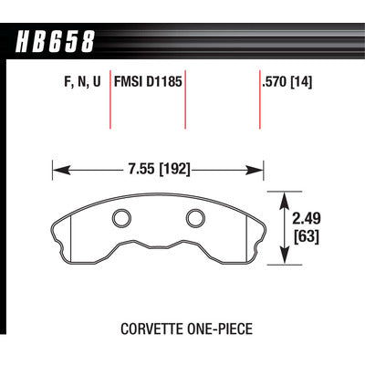 Hawk Brake Pads HB658F570 Performance Street Front Corvette