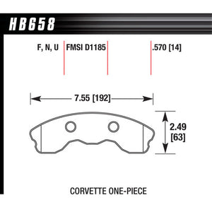 Hawk Brake Pads HB658Z570 Performance Street Front Corvette