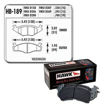 Hawk Blue 9012 Racing Brake Pads Volkswagen - HB189E.595