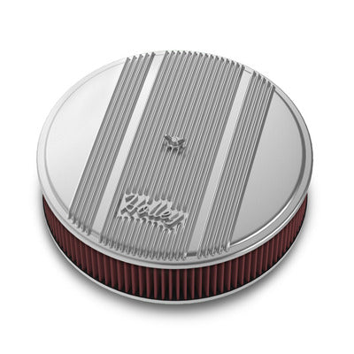 Holley 14x3 Die Cast Finned Alm Air Cleaner  Polished