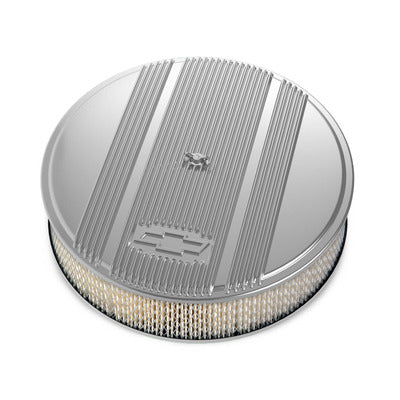 Holley 14 x 3 Air Cleaner Finned Bowtie Polished
