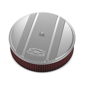 Holley 14 x 3 Air Cleaner Finned Bowtie Polished