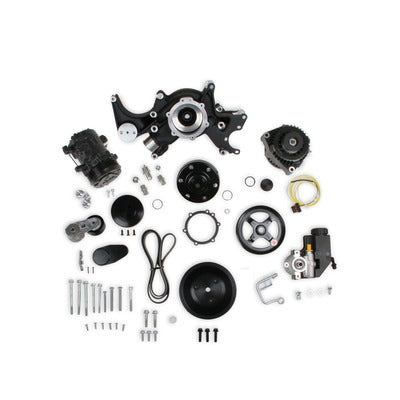 Holley Mid-Mount Acc. Drive Sys SBC - Black Finish