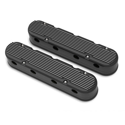 Holley Valve Cover Set - GM LS 2-Piece Design - Black