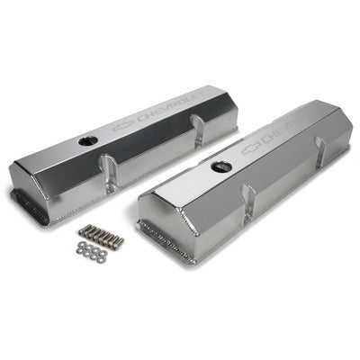 Holley Billet Rail Fab. Alm Valve Covers  w/Oil Cap