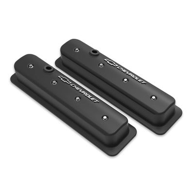 Holley SBC Muscle Car Valve Covers w/Holes Black