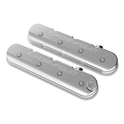 Holley LS Series Valve Covers w/Bowtie Chevrolet Logo