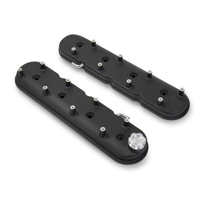 Holley GM LS1 Valve Cover Set Black Krinkle  Finish