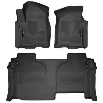 Husky LIners WeatherBeater Front & 2nd Seat Floor Liners - 2019+ Silverado/Sierra 1500 Double Cab