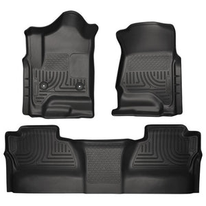 Husky LIners WeatherBeater Front & 2nd Seat Floor Liners (Footwell) - 2015-19 Silverado/Sierra 1500/2500HD/3500HD