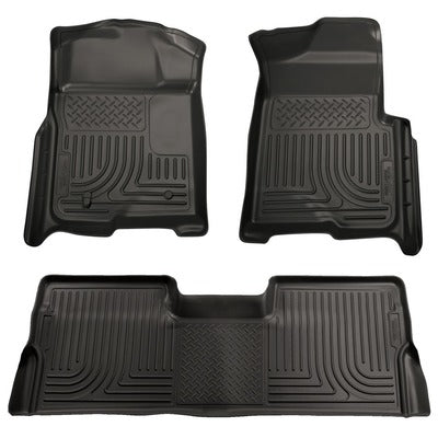 Husky LIners WeatherBeater Front & 2nd Seat Floor Liners (Footwell) - 2009-14 Ford F150 SuperCrew Cab - Black