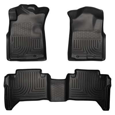 Husky LIners WeatherBeater Front & 2nd Seat Floor Liners (Footwell) - 2005-15 Tacoma Double Cab