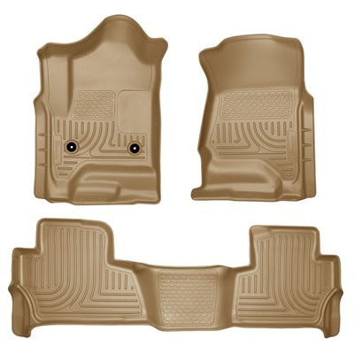 Husky LIners WeatherBeater Front & 2nd Seat Floor Liners - 2015+ Tahoe/Yukon - Tan