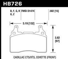 Hawk Brake Pads HB726Z582 HPS 5.0 Corvette