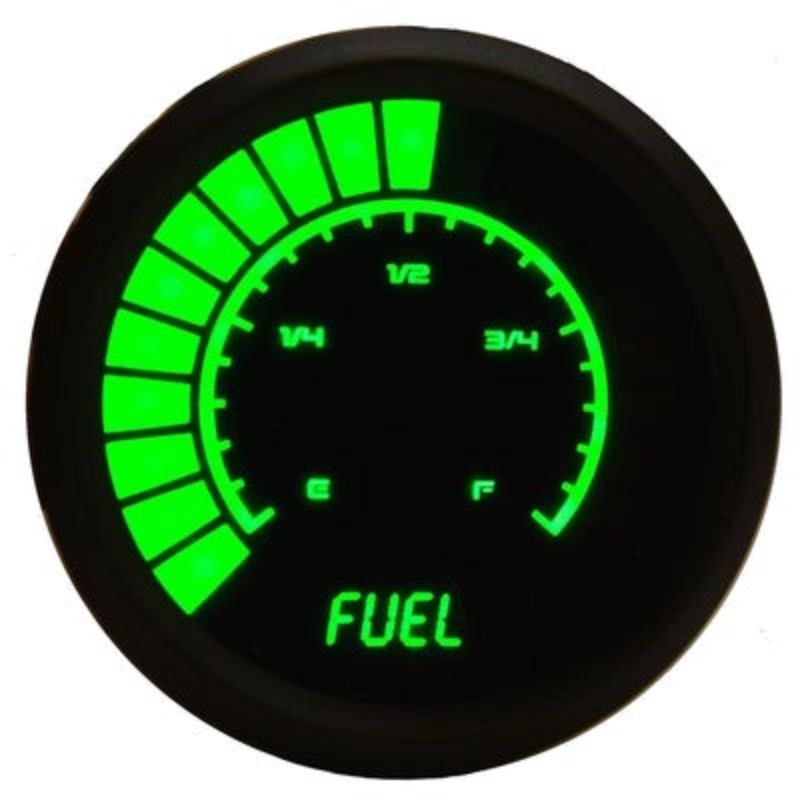 Intellitronix 2-1/16 Analog Bargraph Fuel Level Gauge, Green LED