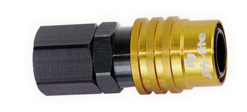 Jiffy-Tite Q/R 1/8npt Female Straight Socket Valved Gold/Black 21702