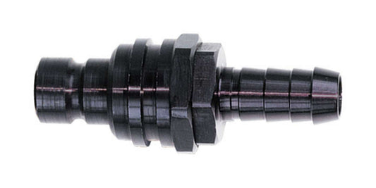Jiffy-Tite Q/R #5 Straight Male Plug w/Hose Barb Valved Black 22505